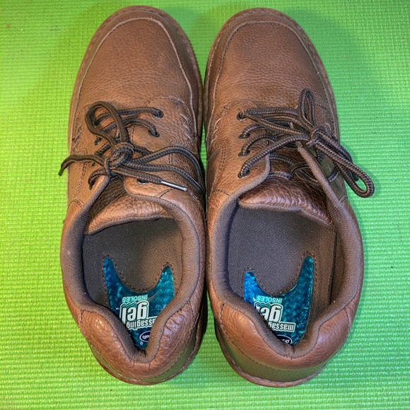 Dr, Scholls Men's Brown Leather Victory Shoes Massaging Gel Insoles 12 W Lace Up - Picture 8 of 10